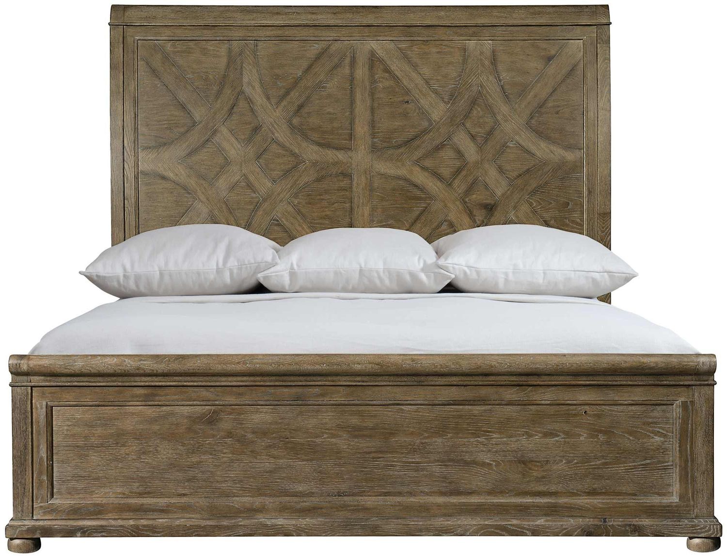 Bernhardt Furniture Rustic Patina Panel Bedroom Set in Peppercorn, King