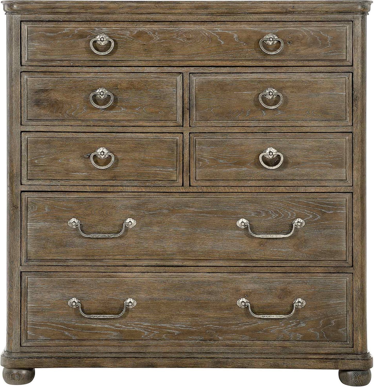 Bernhardt Furniture Rustic Patina Panel Bedroom Set in Peppercorn, King