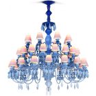 Lladro Belle de Nuit 40 Lights Chandelier in Blue