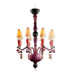 Lladro Ivy and Seed 8 Lights Chandelier in Red Coral