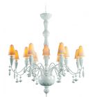 Lladro Ivy and Seed 16 Lights Chandelier Medium Flat Model in White