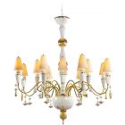 Lladro Ivy and Seed 16 Lights Chandelier Medium Flat Model Golden Luster