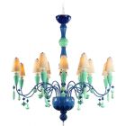 Lladro Ivy and Seed 16 Lights Chandelier Medium Flat Model Ocean