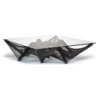 Oggetti Geo Square Cocktail Table with Glass, Dark Brown