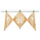 Oggetti Geo Console with Glass, Medium Brown (CL1A) - CLEARANCE SALE