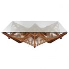 Oggetti Geo Square Cocktail Table with Glass, Medium Brown