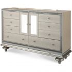 AICO Michael Amini Hollywood Swank Upholstered Dresser in Crystal Croc (CL1A) - CLEARANCE SALE