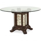 AICO Michael Amini Platine de Royale Light Espresso 54" Round Glass Table (Promo)