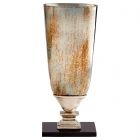 Cyan Design Small Chalice Vase - Nickel and Verdi Platinum Glass (Dropshippable)