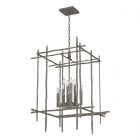 Hubbardton Forge Tura 8-Light Large Chandelier in Dark Smoke