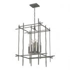 Hubbardton Forge Tura 8-Light Large Chandelier in Natural Iron