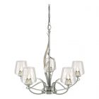 Hubbardton Forge Flora 5 Arm Chandelier in Sterling, Clear Glass (ZM)