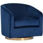 Sunpan Hazel Swivel Chair - Navy Blue Sky