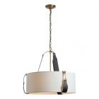 Hubbardton Forge Saratoga Small Pendant in Antique Brass, Natural Anna Shade (SF) 104070-1060
