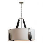 Hubbardton Forge Saratoga Large Pendant in Polished Nickel, Natural Anna Shade (SF) 104072-1048