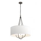 Hubbardton Forge Loop Pendant in Dark Smoke, Natural Anna Shade (SF) 104230-1236
