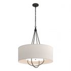 Hubbardton Forge Loop Pendant in Black, Flax Shade (SE) 104230-1157