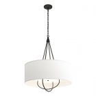 Hubbardton Forge Loop Pendant in Black, Natural Anna Shade (SF) 104230-1238
