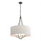 Hubbardton Forge Loop Pendant in Oil Rubbed Bronze, Flax Shade (SE) 104230-1613