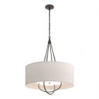 Hubbardton Forge Loop Pendant in Oil Rubbed Bronze, Flax Shade (SE) 104230-1614