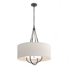 Hubbardton Forge Loop Pendant in Oil Rubbed Bronze, Flax Shade (SE) 104230-1615