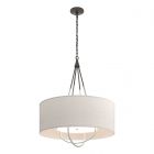Hubbardton Forge Loop Pendant in Oil Rubbed Bronze, Flax Shade (SE) 104230-1616