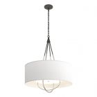 Hubbardton Forge Loop Pendant in Natural Iron, Natural Anna Shade (SF) 104230-1581