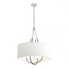 Hubbardton Forge Loop Pendant in Vintage Platinum, Natural Anna Shade (SF) 104230-1240