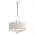 Hubbardton Forge Loop Pendant in Vintage Platinum, Flax Shade (SE) 104230-1573