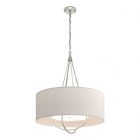 Hubbardton Forge Loop Pendant in Sterling, Flax Shade (SE) 104230-1604