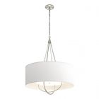 Hubbardton Forge Loop Pendant in Sterling, Natural Anna Shade (SF) 104230-1605