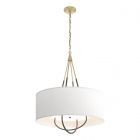 Hubbardton Forge Loop Pendant in Modern Brass, Natural Anna Shade (SF) 104230-1650