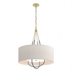Hubbardton Forge Loop Pendant in Modern Brass, Flax Shade (SE) 104230-1646