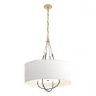 Hubbardton Forge Loop Pendant in Modern Brass, Natural Anna Shade (SF) 104230-1651