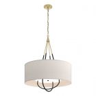 Hubbardton Forge Loop Pendant in Modern Brass, Flax Shade (SE) 104230-1647