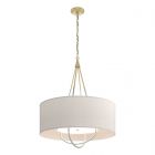 Hubbardton Forge Loop Pendant in Modern Brass, Flax Shade (SE) 104230-1648