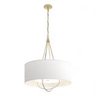 Hubbardton Forge Loop Pendant in Modern Brass, Natural Anna Shade (SF) 104230-1653