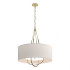 Hubbardton Forge Loop Pendant in Modern Brass, Flax Shade (SE) 104230-1649