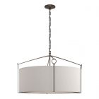 Hubbardton Forge Bow Large Pendant in Oil Rubbed Bronze, Flax Shade (SE)