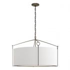 Hubbardton Forge Bow Large Pendant in Oil Rubbed Bronze, Natural Anna Shade (SF)