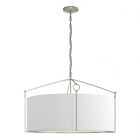 Hubbardton Forge Bow Large Pendant in Vintage Platinum, Natural Anna Shade (SF)