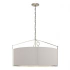 Hubbardton Forge Bow Large Pendant in Sterling, Flax Shade (SE)