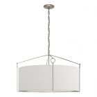 Hubbardton Forge Bow Large Pendant in Sterling, Natural Anna Shade (SF)
