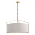 Hubbardton Forge Bow Large Pendant in Modern Brass, Flax Shade (SE)