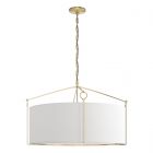 Hubbardton Forge Bow Large Pendant in Modern Brass, Natural Anna Shade (SF)