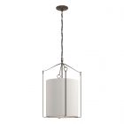 Hubbardton Forge Bow Tall Pendant in Bronze, Flax Shade (SE)