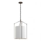Hubbardton Forge Bow Tall Pendant in Bronze, Natural Anna Shade (SF)