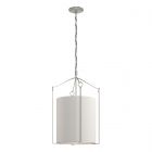Hubbardton Forge Bow Tall Pendant in Vintage Platinum, Flax Shade (SE)