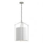 Hubbardton Forge Bow Tall Pendant in Vintage Platinum, Natural Anna Shade (SF)