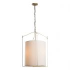 Hubbardton Forge Bow Tall Pendant in Soft Gold, Flax Shade (SE)